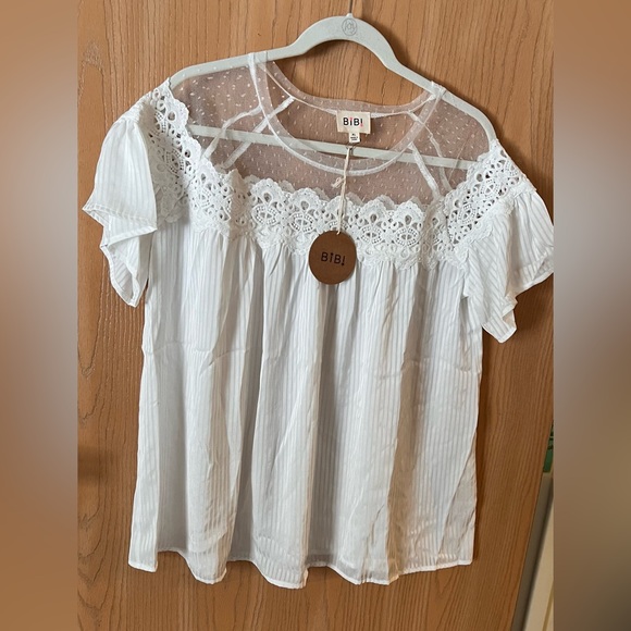 COPY - NWT white blouse by bibi - Picture 6 of 6